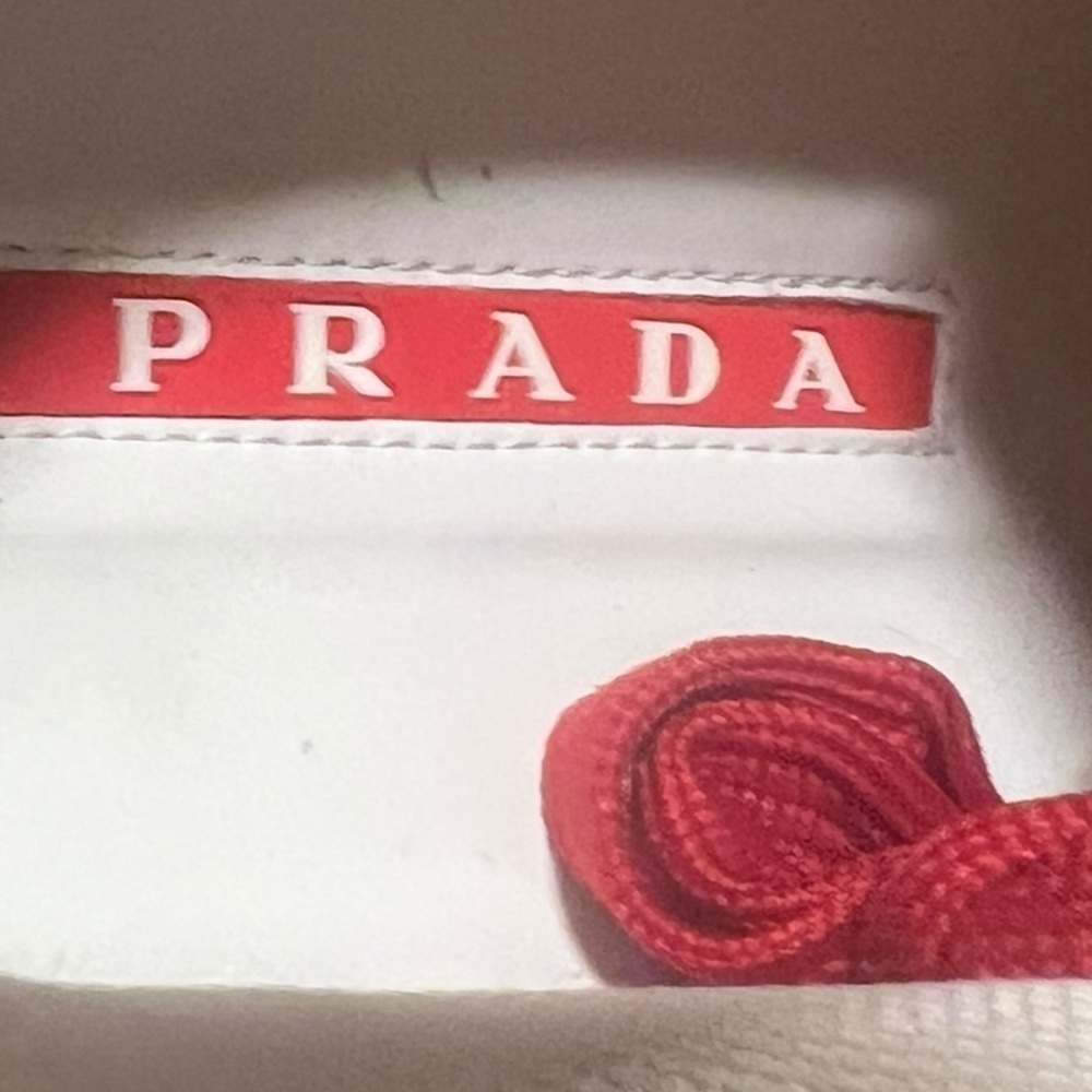 Prada Red and White Athletic SneakersSize EU 44 US 10-10.5 - Picture 14 of 15